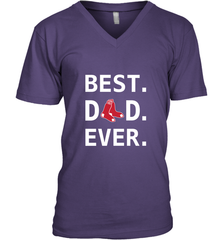 Best Boston Red Sox Dad Ever Baseball MLB Fathers Day Men's V-Neck T-Shirt Men's V-Neck T-Shirt - amzapparel