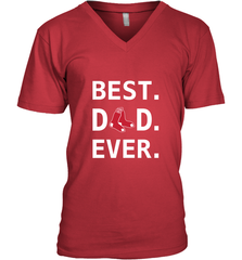 Best Boston Red Sox Dad Ever Baseball MLB Fathers Day Men's V-Neck T-Shirt Men's V-Neck T-Shirt - amzapparel