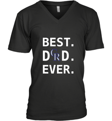 Best Colorado Rockies Dad Ever Baseball MLB Fathers Day Men's V-Neck T-Shirt