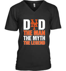 New York Mets Dad The Man The Myth The Legend Father's Day MLB Men's V-Neck T-Shirt