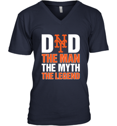 New York Mets Dad The Man The Myth The Legend Father's Day MLB Men's V-Neck T-Shirt