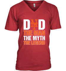 New York Mets Dad The Man The Myth The Legend Father's Day MLB Men's V-Neck T-Shirt Men's V-Neck T-Shirt - amzapparel