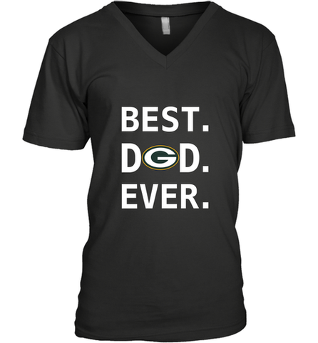 Best Green Bay Packers Dad Best Dad Ever NFL Football Fathers Day Men's V-Neck T-Shirt Men's V-Neck T-Shirt / Black / S Men's V-Neck T-Shirt - amzapparel