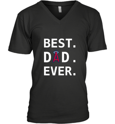 Best Los Angeles Angels Dad Ever Baseball MLB Fathers Day Men's V-Neck T-Shirt
