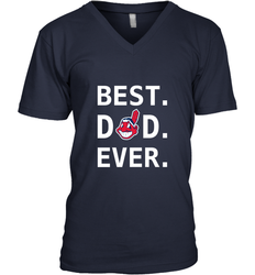 Best Cleveland Indians Dad Ever Baseball MLB Fathers Day Men's V-Neck T-Shirt