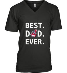 Best Cleveland Indians Dad Ever Baseball MLB Fathers Day Men's V-Neck T-Shirt