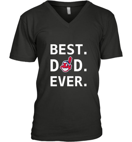 Best Cleveland Indians Dad Ever Baseball MLB Fathers Day Men's V-Neck T-Shirt Men's V-Neck T-Shirt / Black / S Men's V-Neck T-Shirt - amzapparel