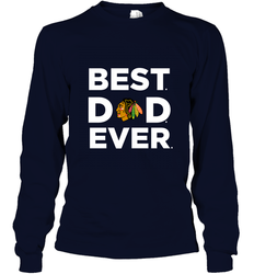 Best Chicago Blackhawks Dad Ever Hockey NHL Fathers Day GIft For Daddy Long Sleeve T-Shirt