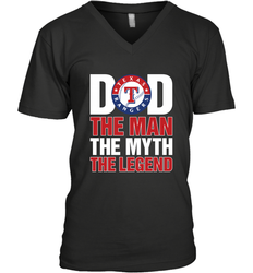 Texas Rangers Dad The Man The Myth The Legend Father's Day MLB Men's V-Neck T-Shirt