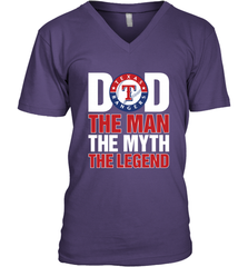 Texas Rangers Dad The Man The Myth The Legend Father's Day MLB Men's V-Neck T-Shirt Men's V-Neck T-Shirt - amzapparel