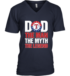 Texas Rangers Dad The Man The Myth The Legend Father's Day MLB Men's V-Neck T-Shirt