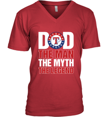 Texas Rangers Dad The Man The Myth The Legend Father's Day MLB Men's V-Neck T-Shirt Men's V-Neck T-Shirt - amzapparel