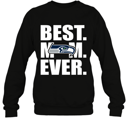 Best Seattle Seahawks Mom Ever NFL Team Mother's Day Gift Crewneck Sweatshirt Crewneck Sweatshirt / Black / S Crewneck Sweatshirt - amzapparel