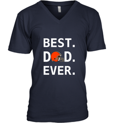 Best Cleveland Browns Dad Best Dad Ever NFL Football Fathers Day Men's V-Neck T-Shirt