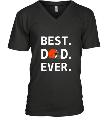 Best Cleveland Browns Dad Best Dad Ever NFL Football Fathers Day Men's V-Neck T-Shirt Men's V-Neck T-Shirt / Black / S Men's V-Neck T-Shirt - amzapparel
