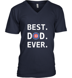 Best Chicago Cubs Dad Ever Baseball MLB Fathers Day Men's V-Neck T-Shirt