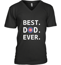 Best Chicago Cubs Dad Ever Baseball MLB Fathers Day Men's V-Neck T-Shirt