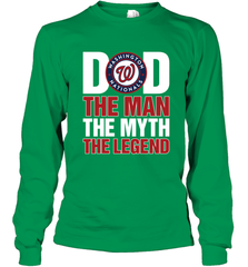 Washington Nationals Dad The Man The Myth The Legend Father's Day MLB Long Sleeve T-Shirt Long Sleeve T-Shirt - amzapparel