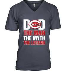 Cincinnati Reds Dad The Man The Myth The Legend Father's Day MLB Men's V-Neck T-Shirt Men's V-Neck T-Shirt - amzapparel