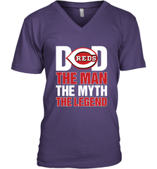 Cincinnati Reds Dad The Man The Myth The Legend Father's Day MLB Men's V-Neck T-Shirt Men's V-Neck T-Shirt - amzapparel