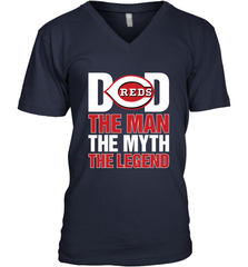 Cincinnati Reds Dad The Man The Myth The Legend Father's Day MLB Men's V-Neck T-Shirt Men's V-Neck T-Shirt - amzapparel