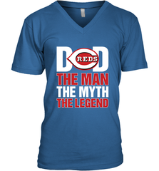 Cincinnati Reds Dad The Man The Myth The Legend Father's Day MLB Men's V-Neck T-Shirt Men's V-Neck T-Shirt - amzapparel