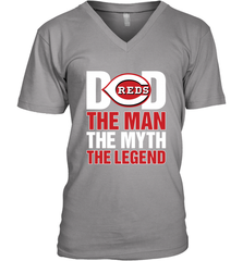 Cincinnati Reds Dad The Man The Myth The Legend Father's Day MLB Men's V-Neck T-Shirt Men's V-Neck T-Shirt - amzapparel