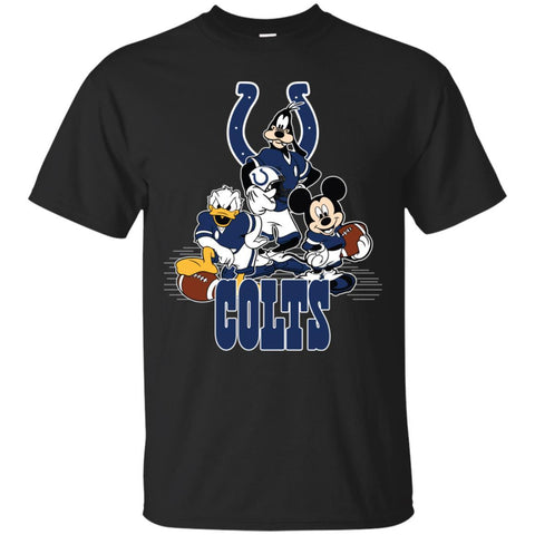 Mickey Mouse Indianapolis Colts American Football Nfl Sports Shirt Men Cotton T-Shirt Black / S Men Cotton T-Shirt - amzapparel