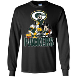 Mickey Mouse Green Bay Packer American Football Nfl Sports Shirt Men Long Sleeve Shirt