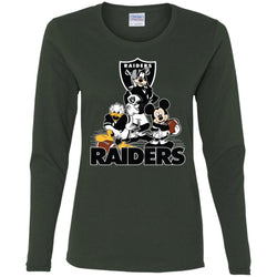 Mickey Mouse Oakland Raiders American Football Nfl Sports Shirt Women Long Sleeve Shirt