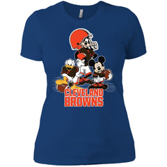 Mickey Mouse Cleveland Browns American Football Nfl Sports Shirt Women Cotton T-Shirt Women Cotton T-Shirt - amzapparel