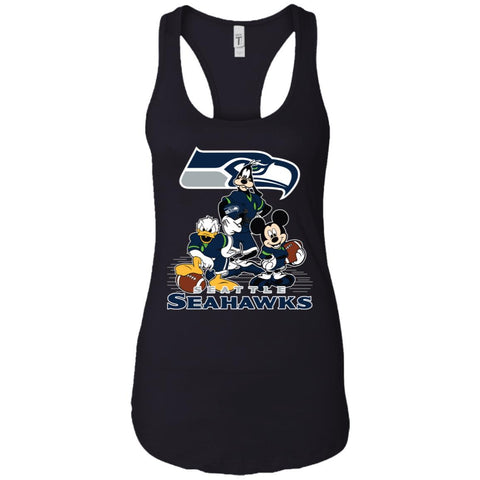Mickey Mouse Seattle Seahawks American Football Nfl Sports Shirt Women Tank Top Black / X-Small Women Tank Top - amzapparel
