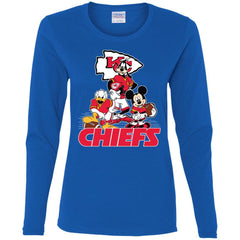 Mickey Mouse Kansas City Chiefs American Football Nfl Sports Shirt Women Long Sleeve Shirt Women Long Sleeve Shirt - amzapparel