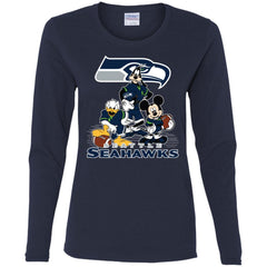 Mickey Mouse Seattle Seahawks American Football Nfl Sports Shirt Women Long Sleeve Shirt Women Long Sleeve Shirt - amzapparel