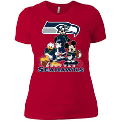 Mickey Mouse Seattle Seahawks American Football Nfl Sports Shirt Women Cotton T-Shirt Women Cotton T-Shirt - amzapparel