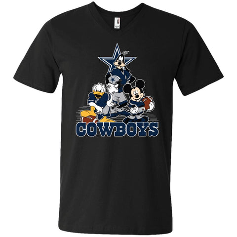 Mickey Mouse Dallas Cowboys American Football Nfl Sports Shirt Men V-Neck T-Shirt Black / S Men V-Neck T-Shirt - amzapparel
