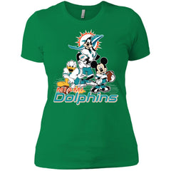 Mickey Mouse Miami Dolphins American Football Nfl Sports Shirt Women Cotton T-Shirt Women Cotton T-Shirt - amzapparel