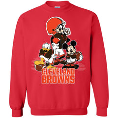 Mickey Mouse Cleveland Browns American Football Nfl Sports Shirt Crewneck Pullover Sweatshirt Crewneck Pullover Sweatshirt - amzapparel