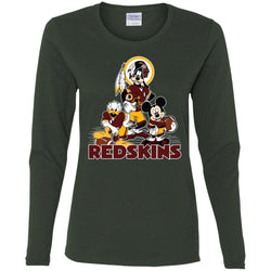 Mickey Mouse Washington Redskins American Football Nfl Sports Shirt Women Long Sleeve Shirt