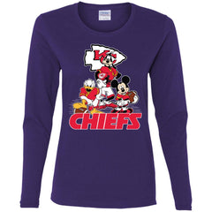 Mickey Mouse Kansas City Chiefs American Football Nfl Sports Shirt Women Long Sleeve Shirt Women Long Sleeve Shirt - amzapparel