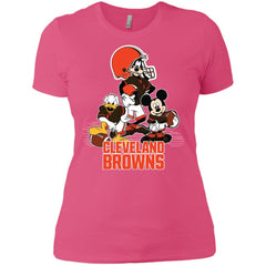 Mickey Mouse Cleveland Browns American Football Nfl Sports Shirt Women Cotton T-Shirt Women Cotton T-Shirt - amzapparel