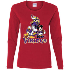 Mickey Mouse Minnesota Vikings American Football Nfl Sports Shirt Women Long Sleeve Shirt Women Long Sleeve Shirt - amzapparel