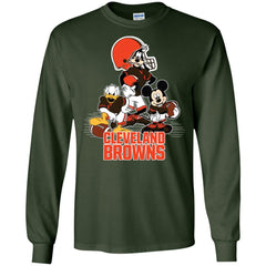 Mickey Mouse Cleveland Browns American Football Nfl Sports Shirt Men Long Sleeve Shirt Men Long Sleeve Shirt - amzapparel