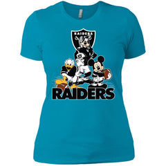Mickey Mouse Oakland Raiders American Football Nfl Sports Shirt Women Cotton T-Shirt Women Cotton T-Shirt - amzapparel