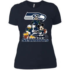 Mickey Mouse Seattle Seahawks American Football Nfl Sports Shirt Women Cotton T-Shirt Women Cotton T-Shirt - amzapparel
