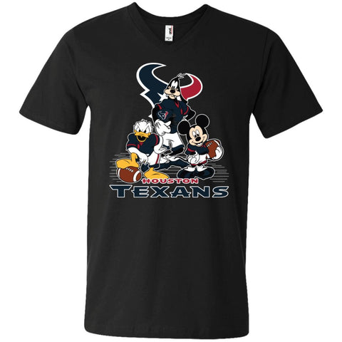 Mickey Mouse Houston Texans American Football Nfl Sports Shirt Men V-Neck T-Shirt Black / S Men V-Neck T-Shirt - amzapparel