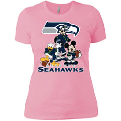 Mickey Mouse Seattle Seahawks American Football Nfl Sports Shirt Women Cotton T-Shirt Women Cotton T-Shirt - amzapparel