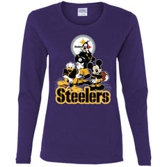 Mickey Mouse Pittsburgh Steelers American Football Nfl Sports Shirt Women Long Sleeve Shirt Women Long Sleeve Shirt - amzapparel