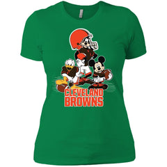 Mickey Mouse Cleveland Browns American Football Nfl Sports Shirt Women Cotton T-Shirt Women Cotton T-Shirt - amzapparel