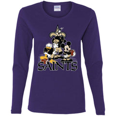 Mickey Mouse New Orleans Saints American Football Nfl Sports Shirt Women Long Sleeve Shirt Women Long Sleeve Shirt - amzapparel